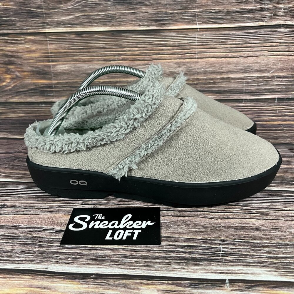 Oofos Women's OOcoozie Mule Beige Comfort Slip On Shoes